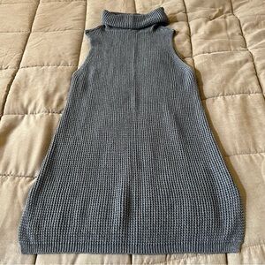 Motive Sleeveless Gray Cowl Neck Knit Long Sweater Vest Women's Size L